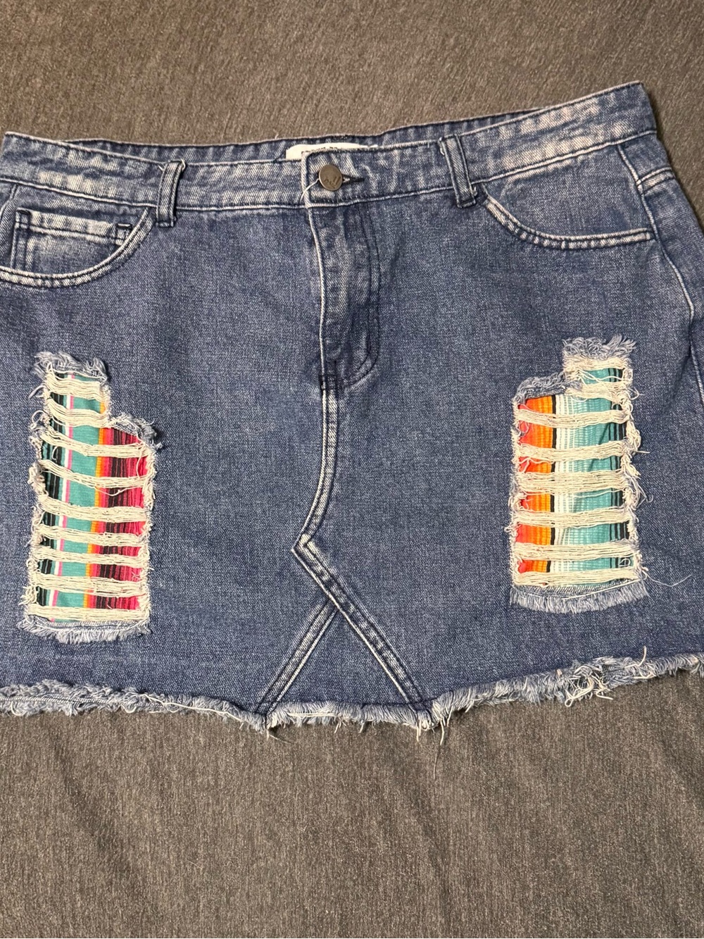 Denim Mini Skirt- XL Crazy Train brand.